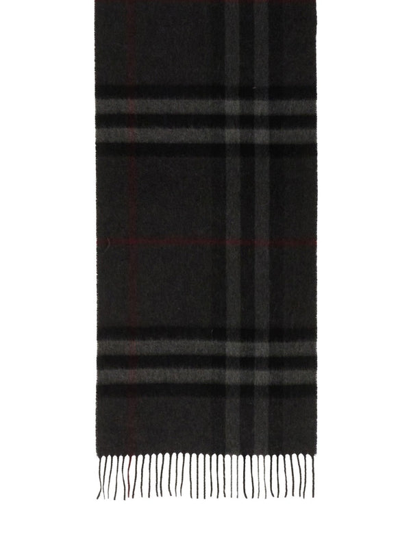 Cashmere Check Scarf Black