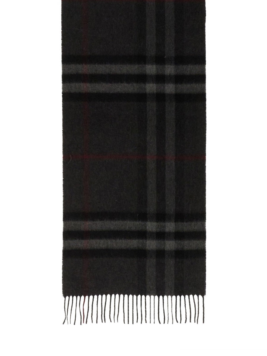 Cashmere Check Scarf Black
