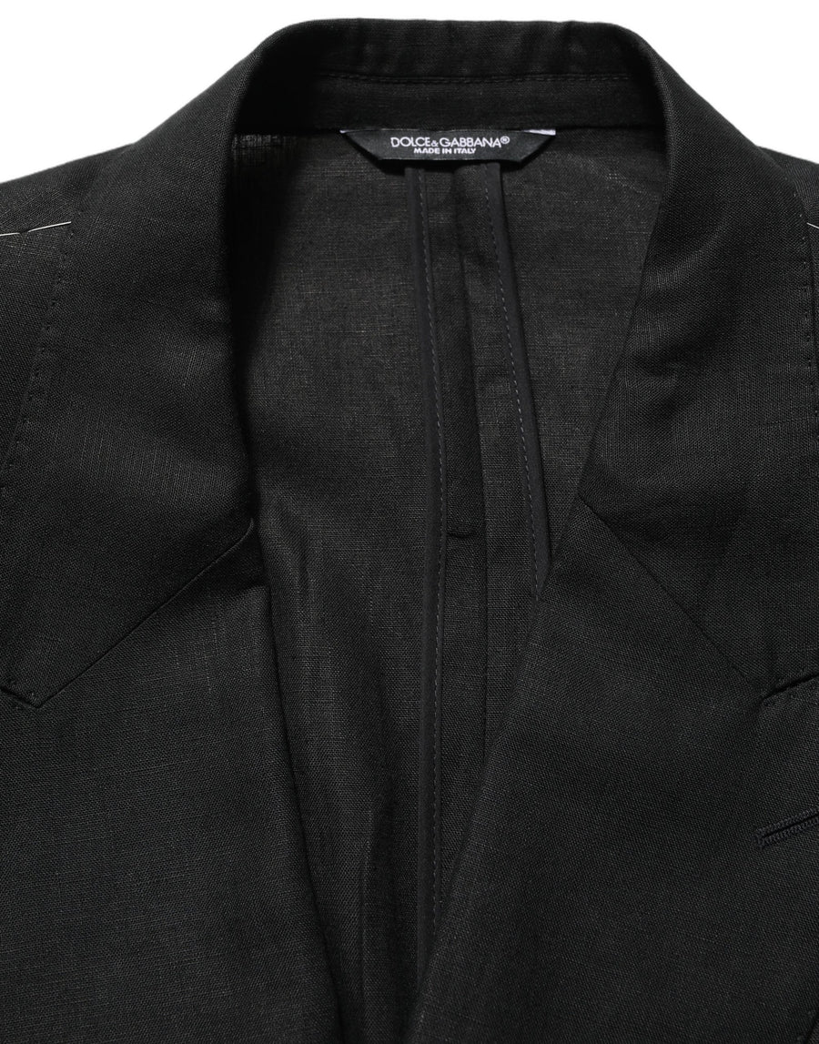 Dolce & Gabbana 100% Linen; Lining: 85% Silk pant suit in black