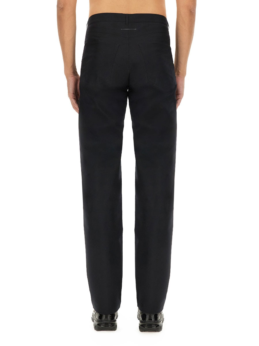 Black Straight Leg Pants Polyester Trousers