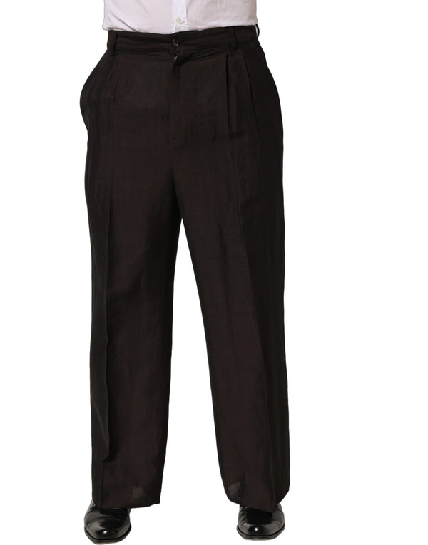 Dolce & Gabbana 61% Linen 39% Viscose trousers in brown