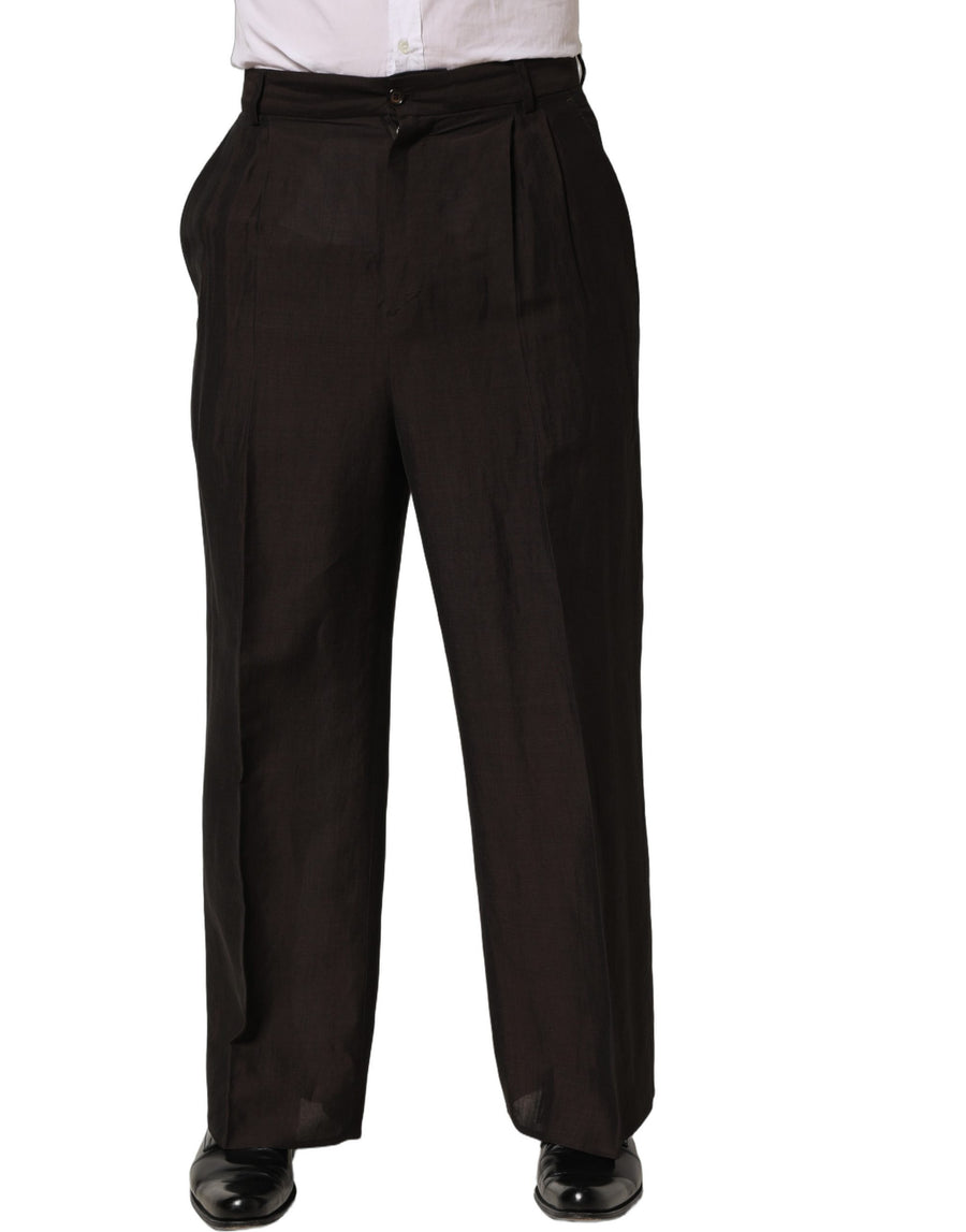 Dolce & Gabbana 61% Linen 39% Viscose trousers in brown