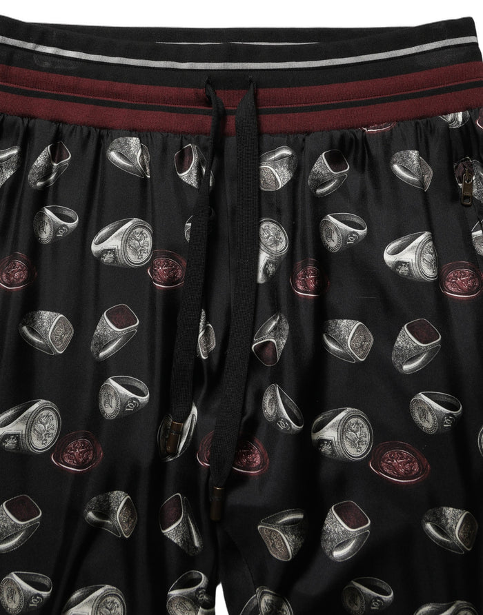 Dolce & Gabbana 100% Silk joggers in black