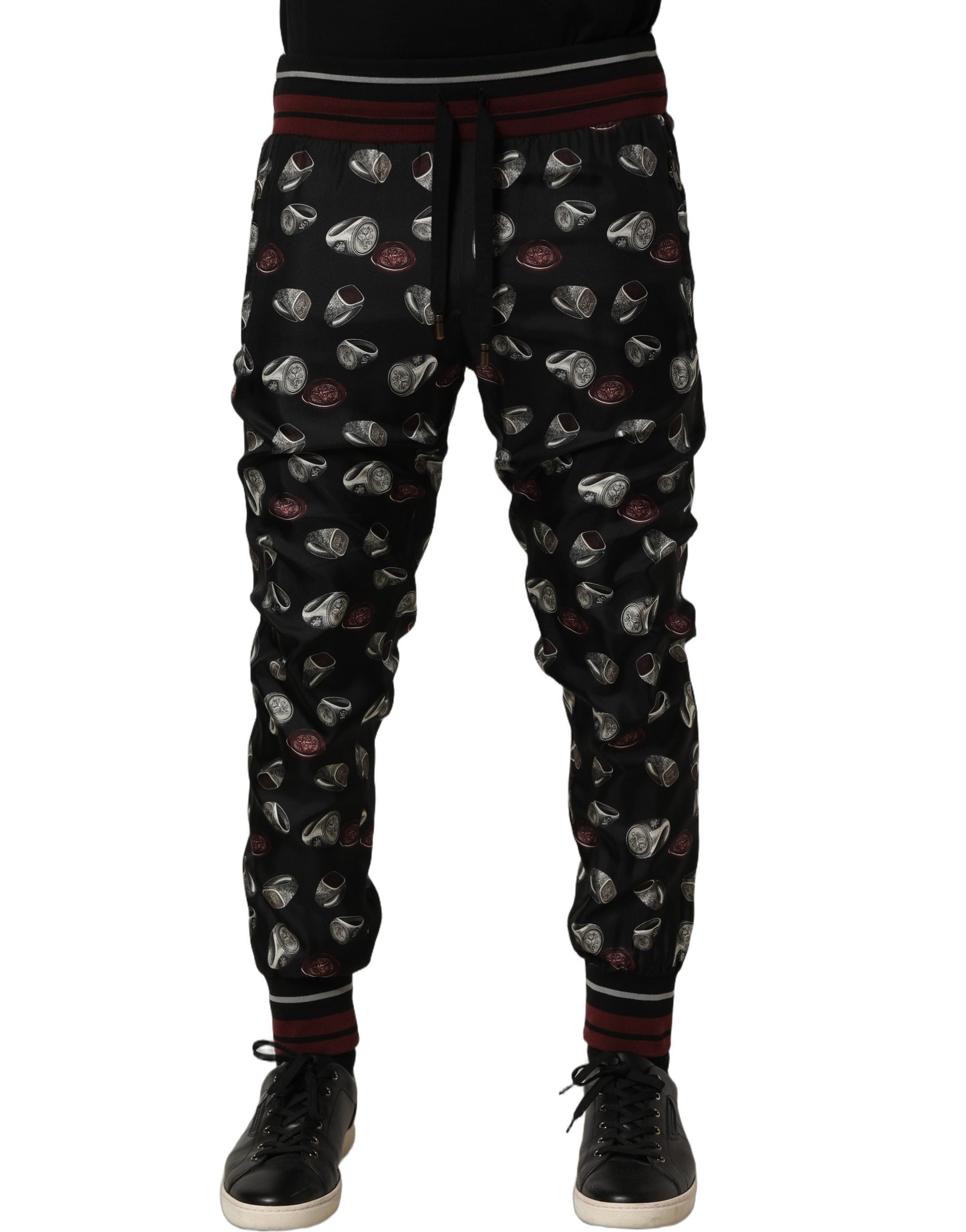 Dolce & Gabbana 100% Silk joggers in black — view 2