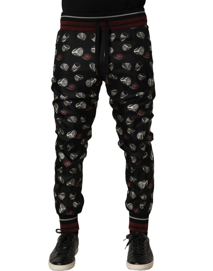 Dolce & Gabbana 100% Silk joggers in black — view 2