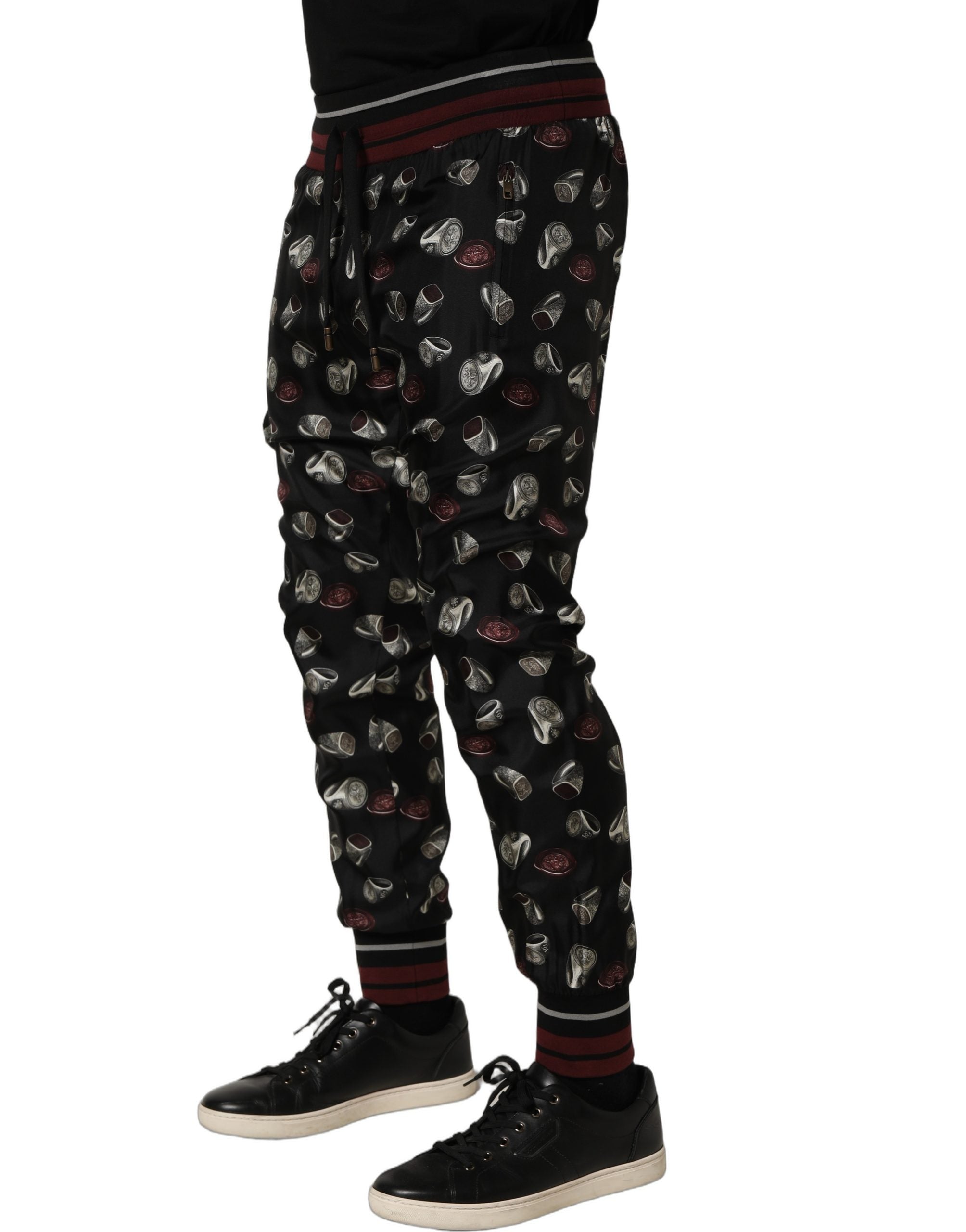 Dolce & Gabbana 100% Silk joggers in black — view 4