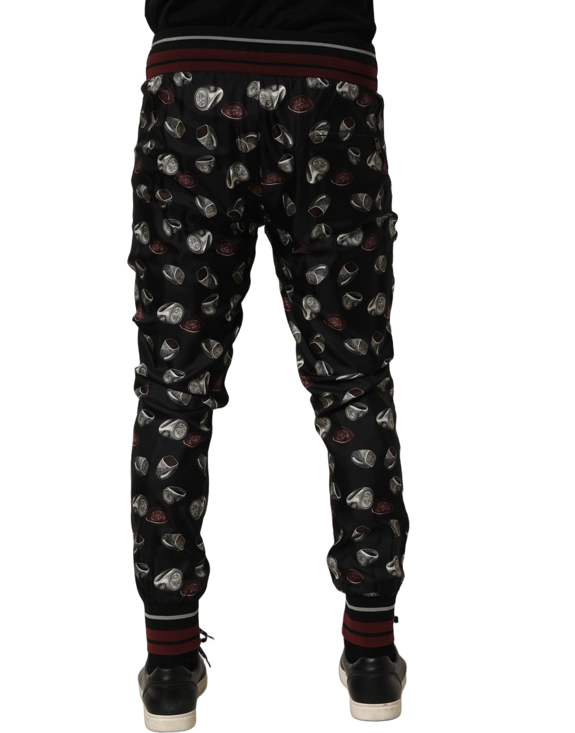 Dolce & Gabbana 100% Silk joggers in black — view 5