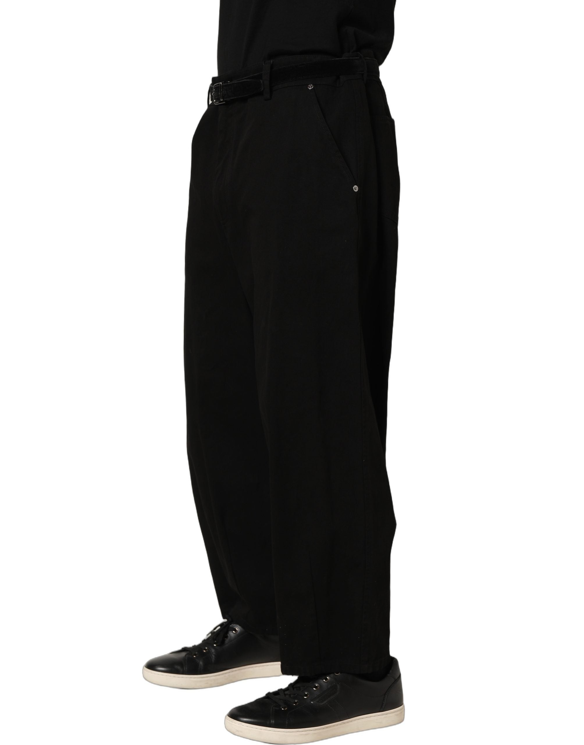 Dolce & Gabbana 100% Cotton trousers in black — view 3