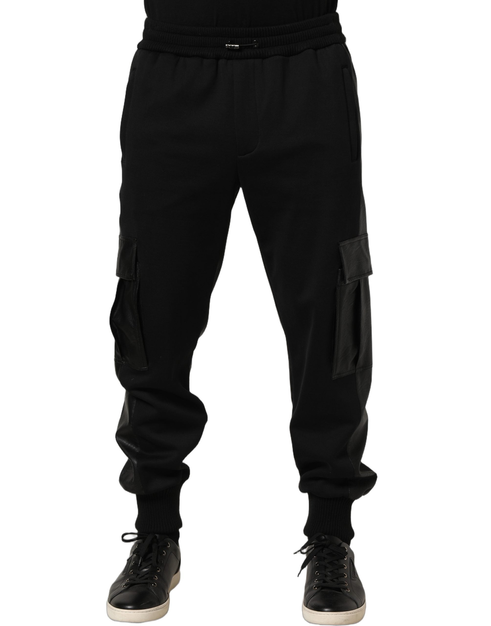 Dolce & Gabbana 56% Polyurethane joggers in black — view 2