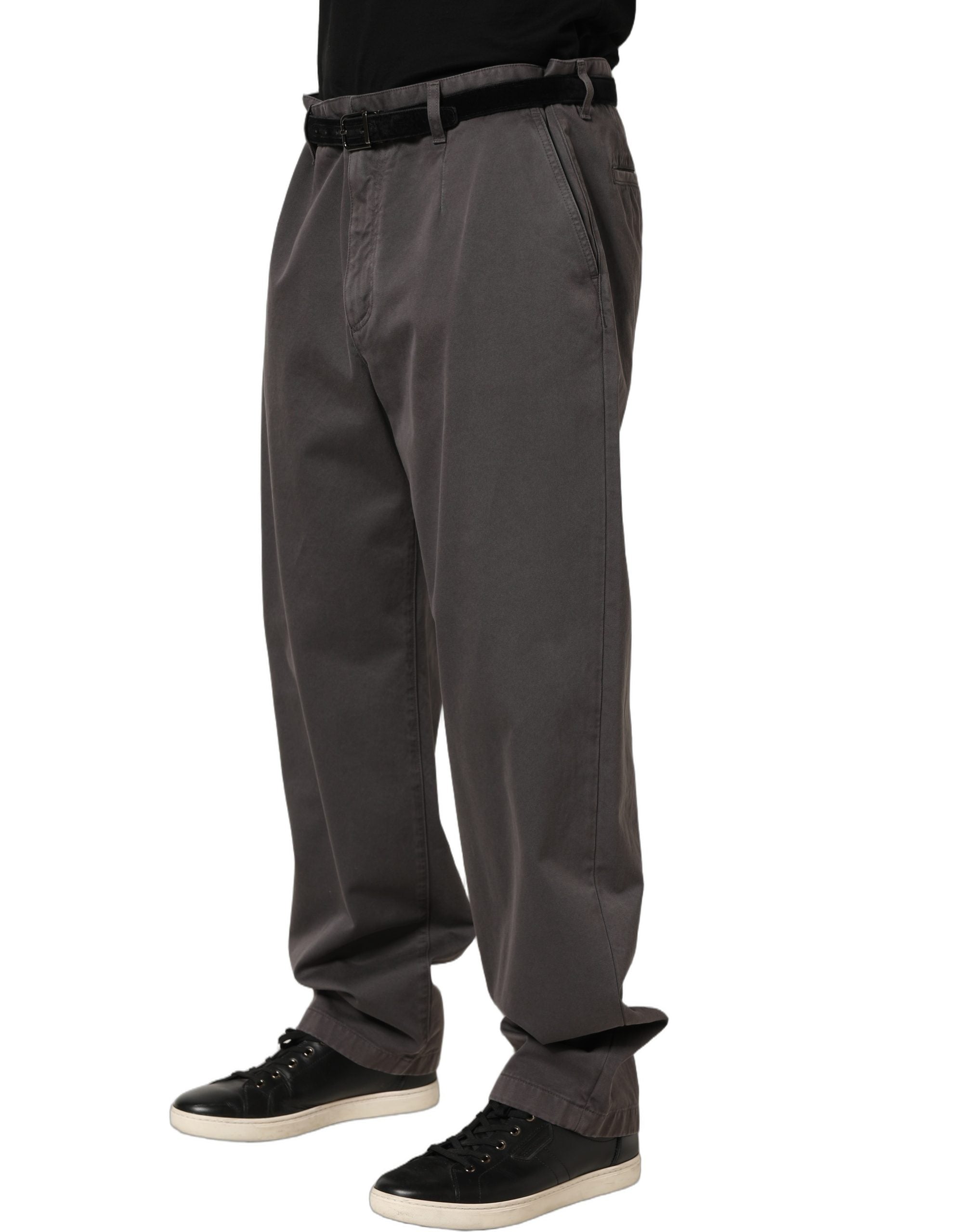Dolce & Gabbana 100% Cotton trousers in gray — view 3
