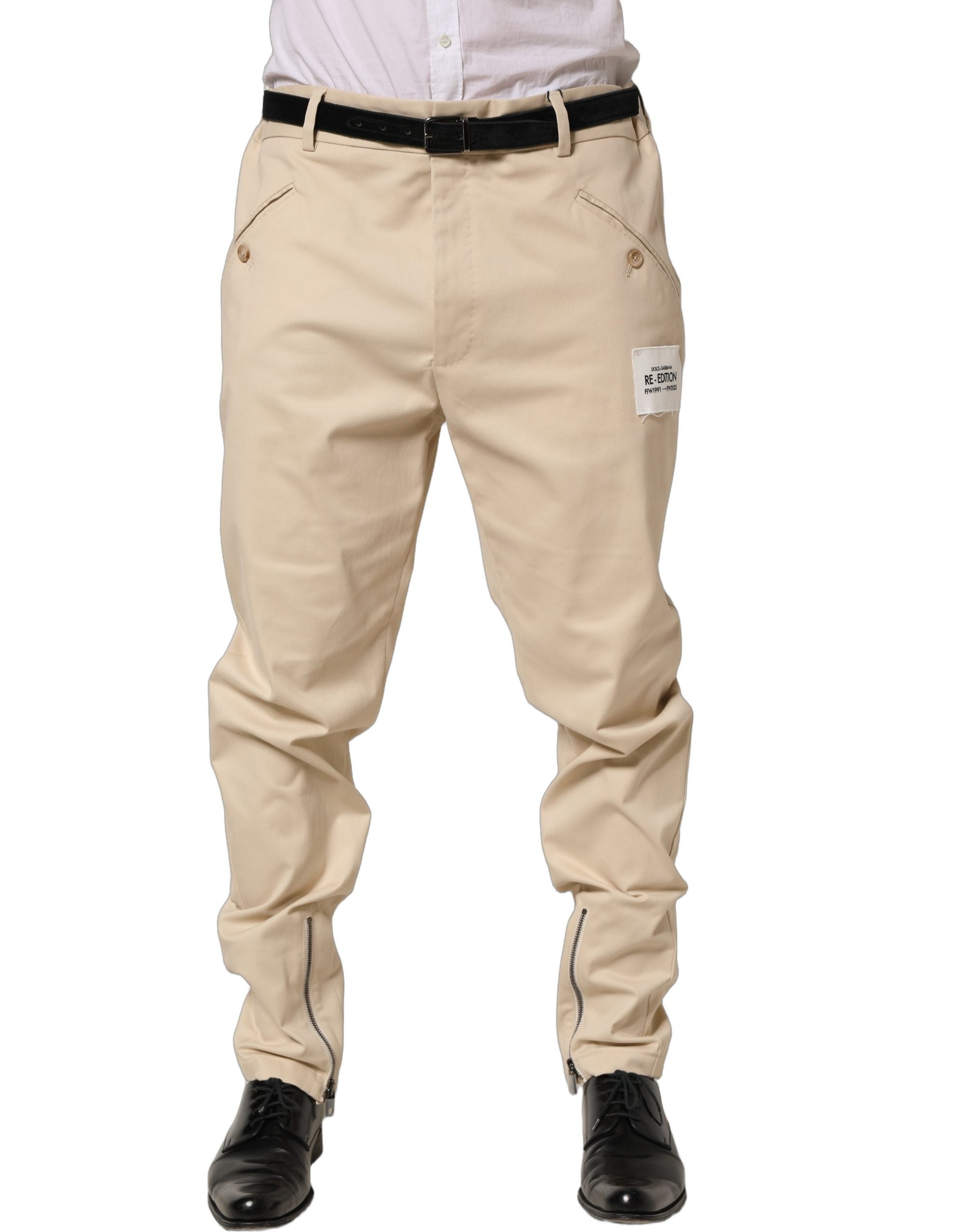 Dolce & Gabbana 98% Cotton chino in beige — view 3