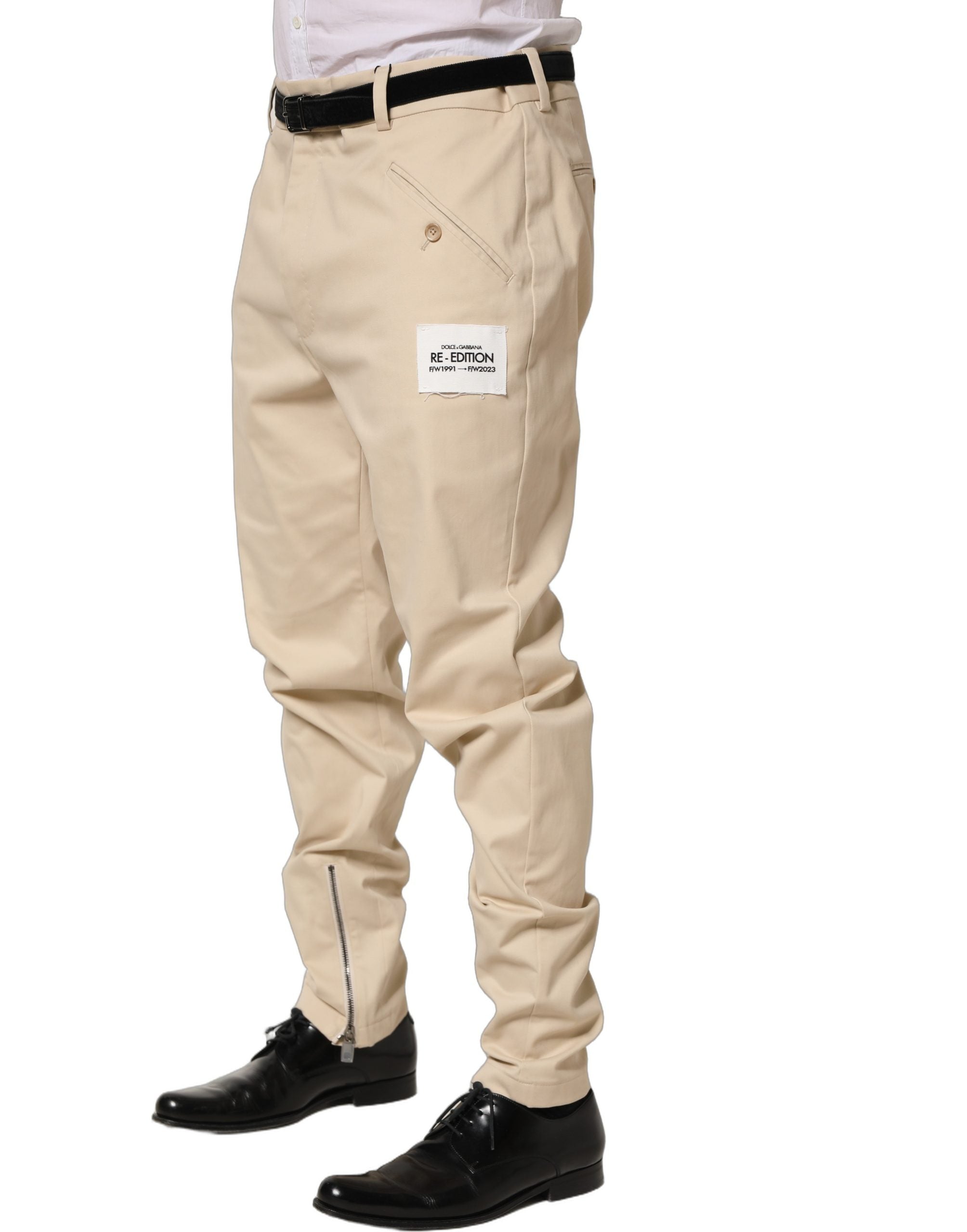 Dolce & Gabbana 98% Cotton chino in beige — view 4