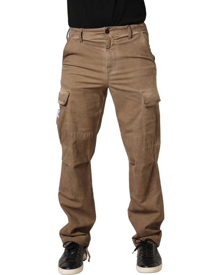 Dolce & Gabbana 96% Cotton cargo pants in beige — view 2