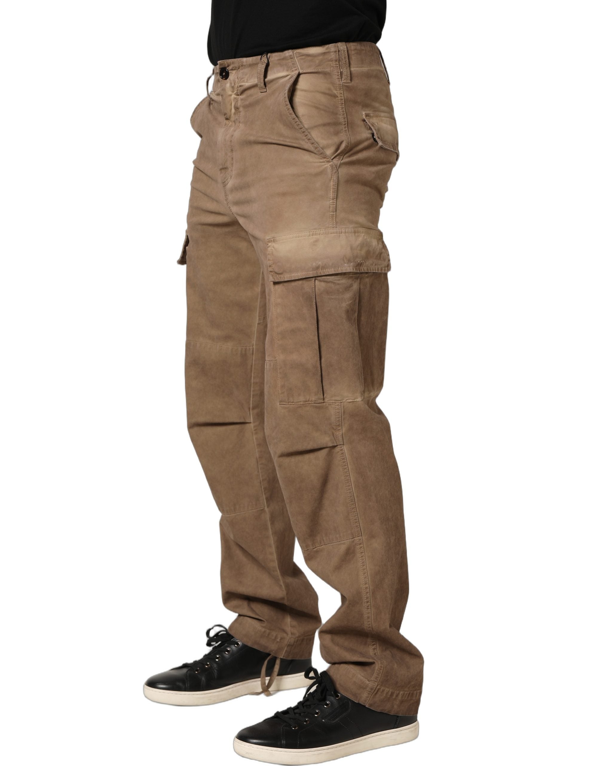 Dolce & Gabbana 96% Cotton cargo pants in beige — view 4