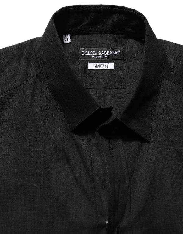 Dolce & Gabbana 100% Linen shirt in black
