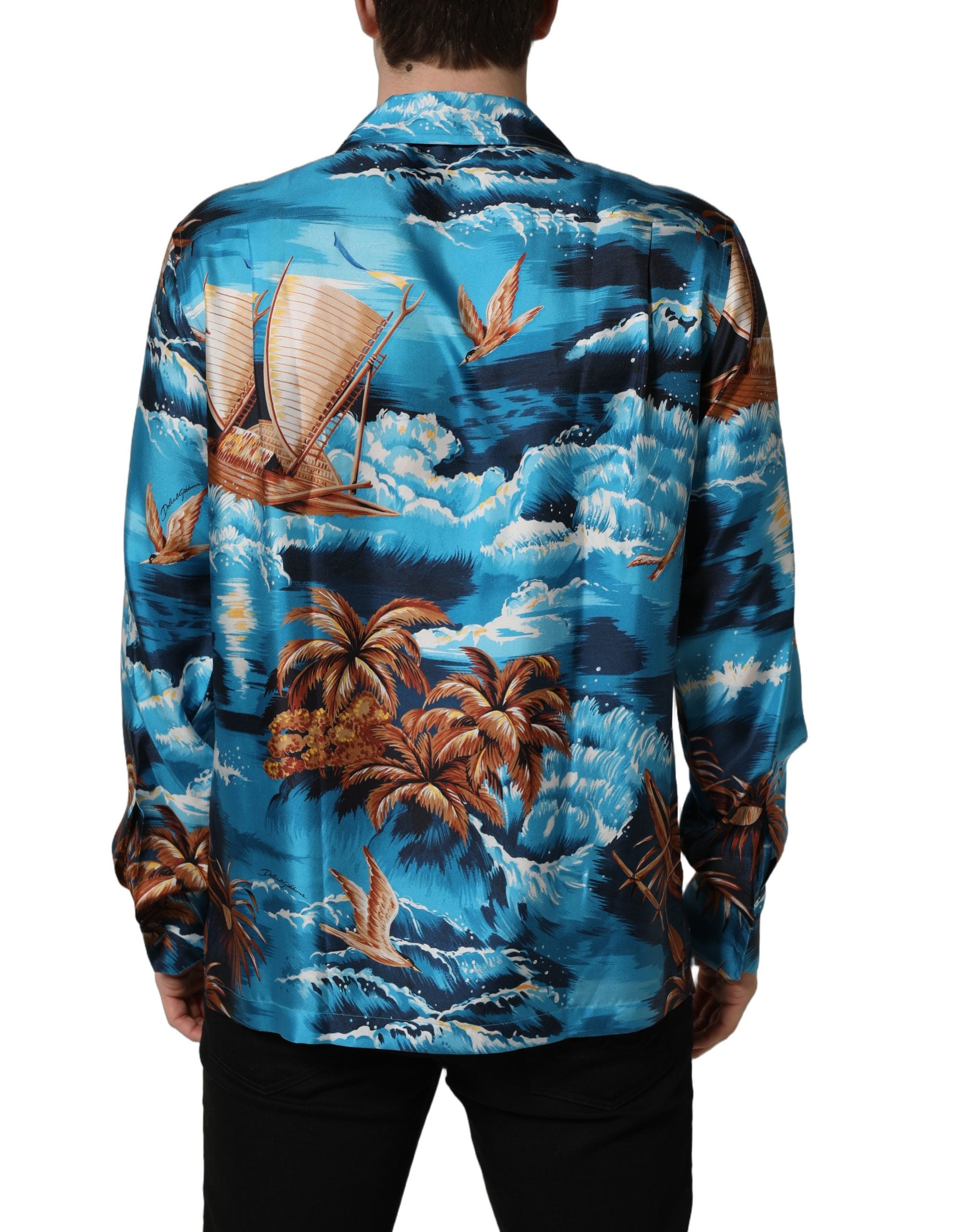 Dolce & Gabbana 100% Silk shirt in blue — view 7