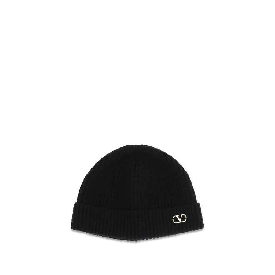 Valentino Garavani VA9Y2HB02GATZ0NOBB 100% cashmere beanie in black