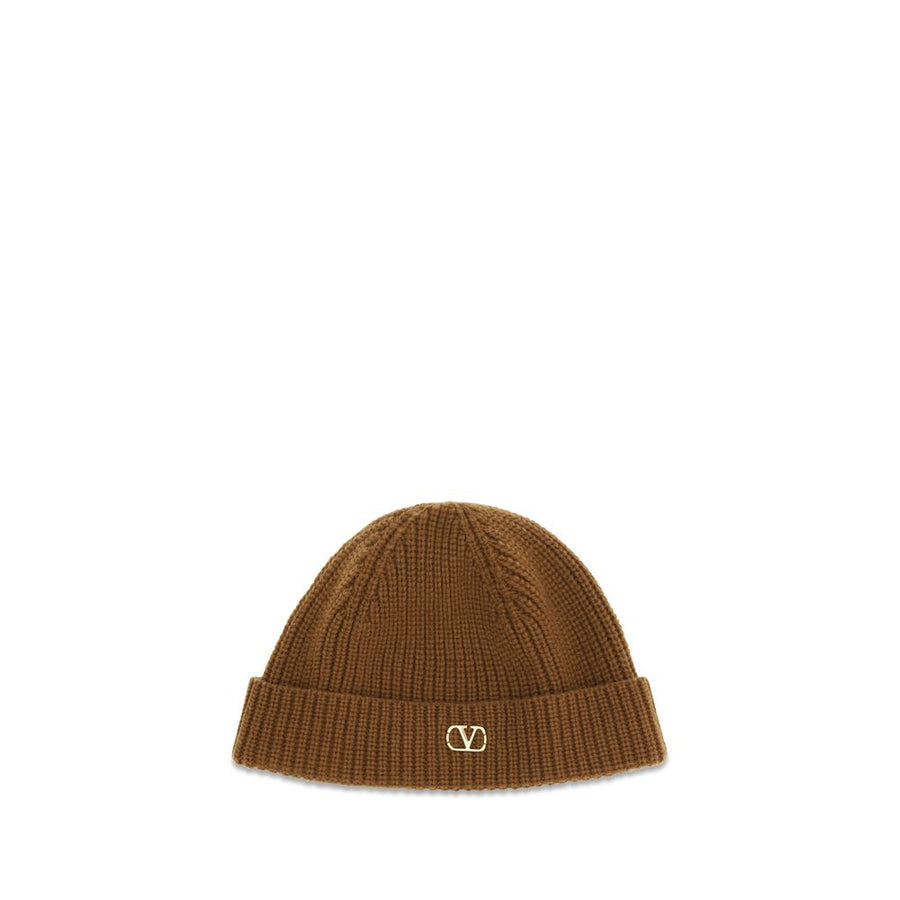 Valentino Garavani VA9Y2HB02GATZ954BB 100% Cashmere beanie in brown