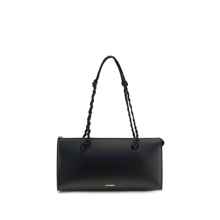 Jil Sander 100% Calf Leather Bos Taurus shoulder bag in black