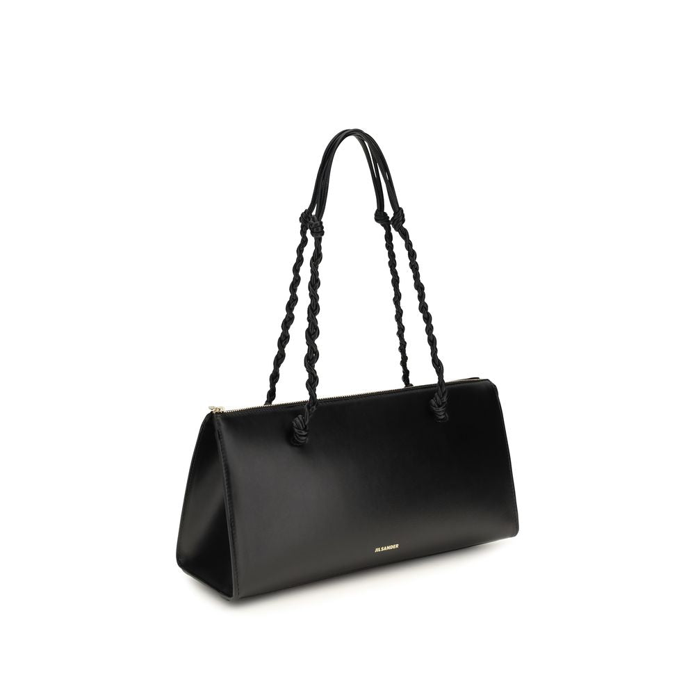 Jil Sander 100% Calf Leather Bos Taurus shoulder bag in black — view 2