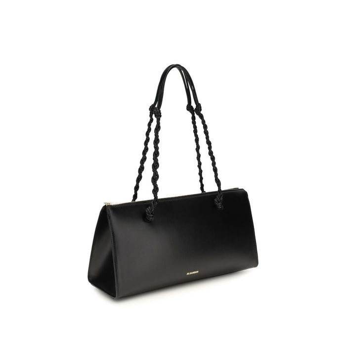 Jil Sander 100% Calf Leather Bos Taurus shoulder bag in black — view 2
