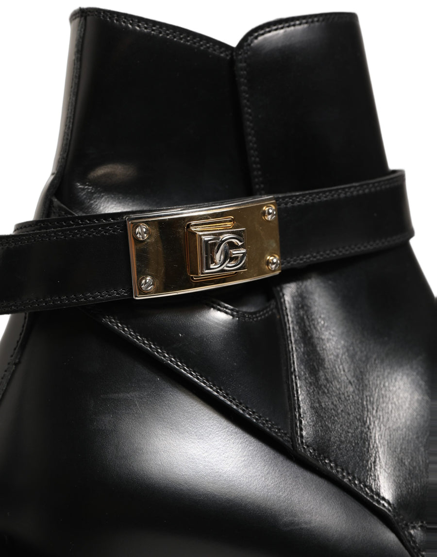 Dolce & Gabbana Leather ankle boot in black