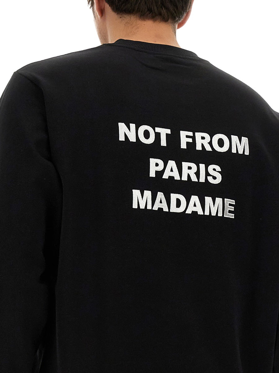 Slogan Sweatshirt Black Cotton Sweatshirts