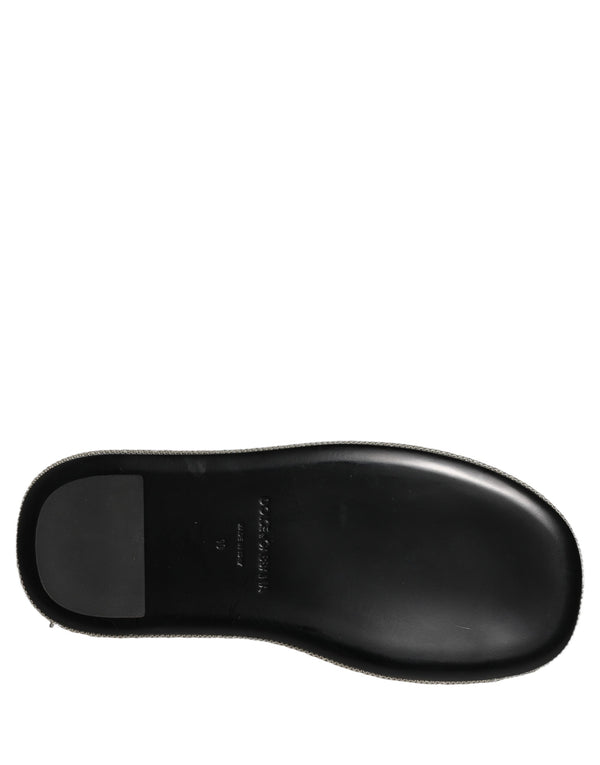 Dolce & Gabbana 90% Cotton 10% Goat Leather slides in black