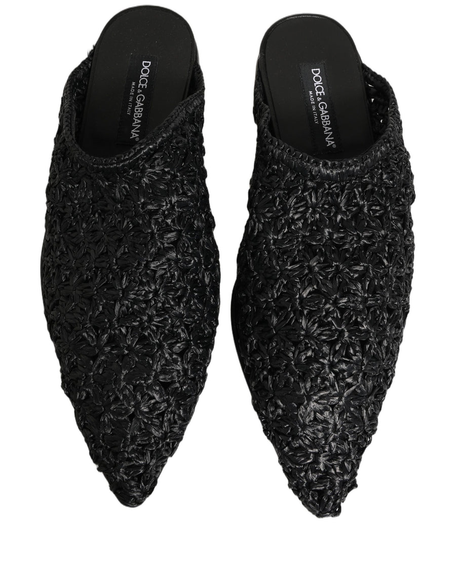 Dolce & Gabbana Leather slipper in black