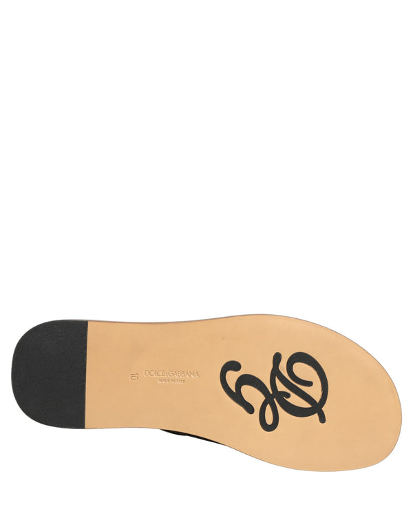 Dolce & Gabbana Leather slide sandals in black
