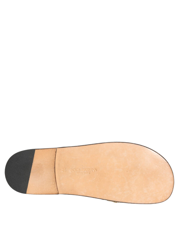 Dolce & Gabbana Straw slides in beige