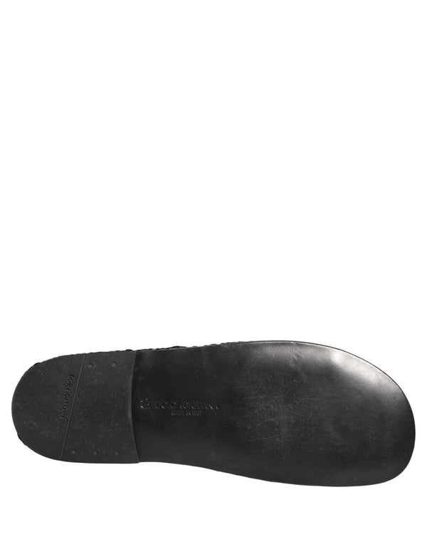 Dolce & Gabbana Fabric slide sandal in black