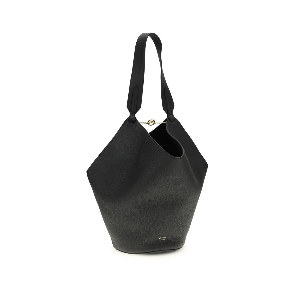 Khaite 100% Calf Suede shoulder bag in black — view 3