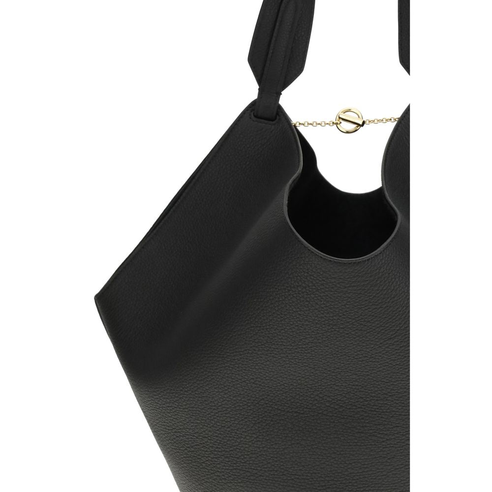 Khaite 100% Calf Suede shoulder bag in black — view 4