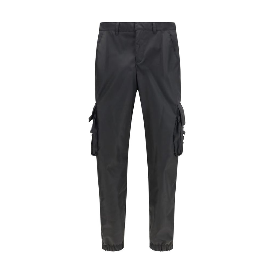 Prada 100% Polyamide cargo pants in black