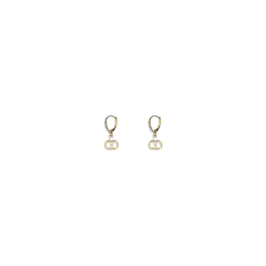 Valentino Garavani Metal with Swarovski crystals earrings in gold