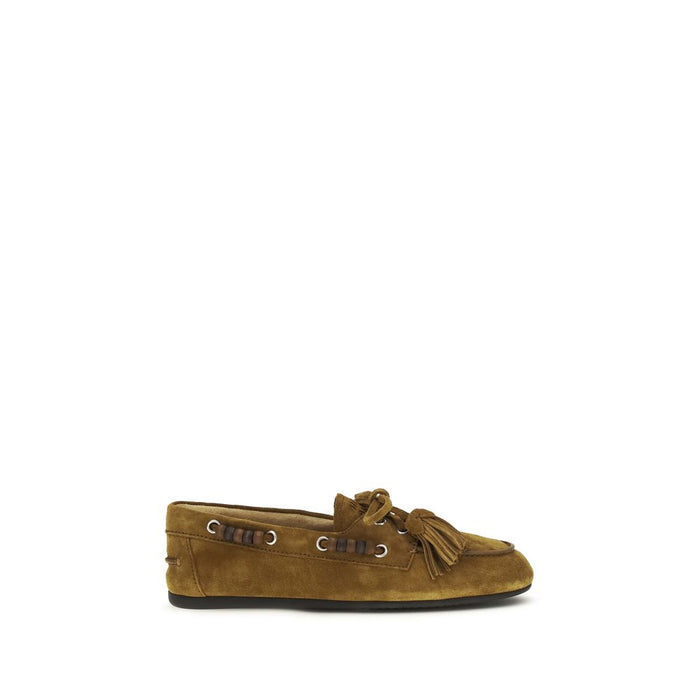 Miu Miu 100% Calf Leather Bos Taurus loafer in beige