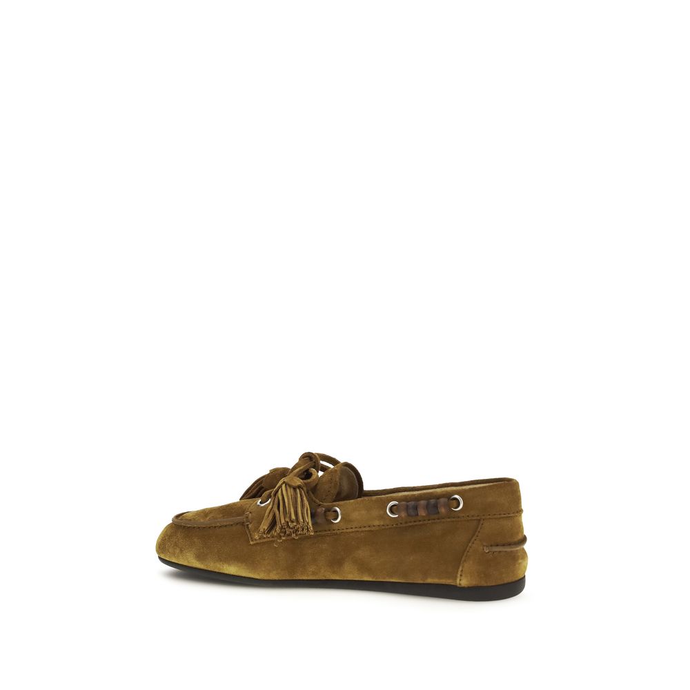 Miu Miu 100% Calf Leather Bos Taurus loafer in beige — view 3