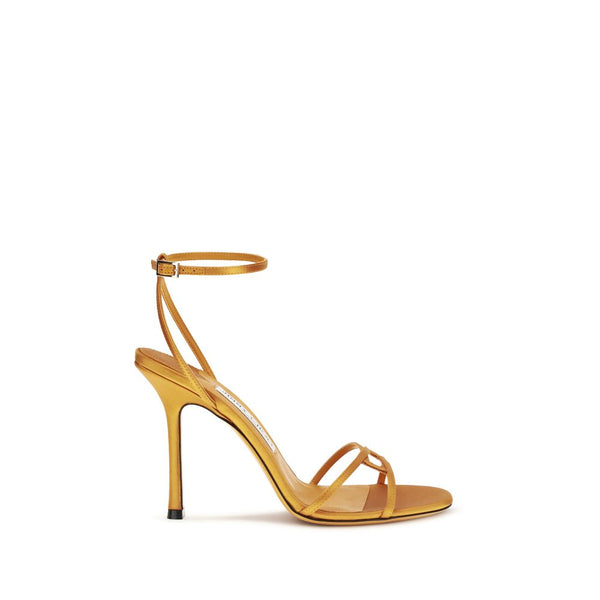 Jimmy Choo 100% Silk heel sandal in orange