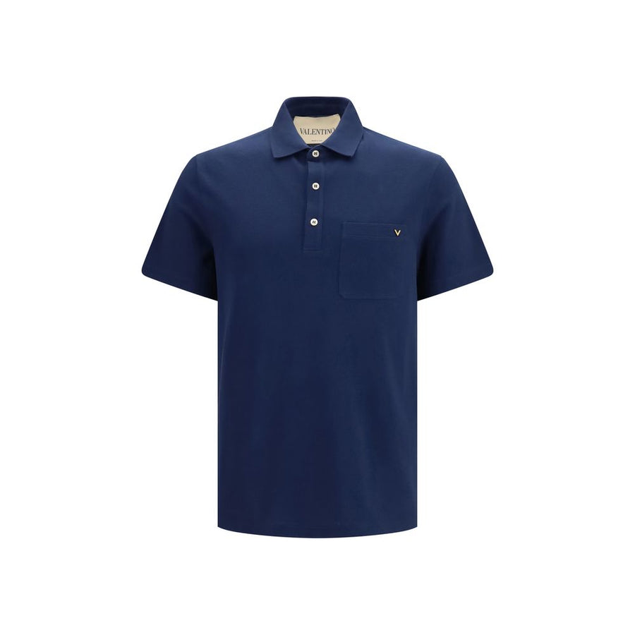 Valentino 100% Cotton polo shirt in navy