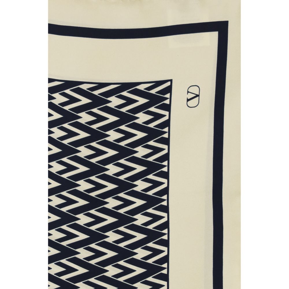Valentino Garavani 100% Silk scarf in beige — view 3