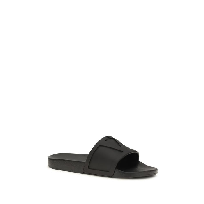 Valentino Garavani 100% Rubber slider in black — view 2