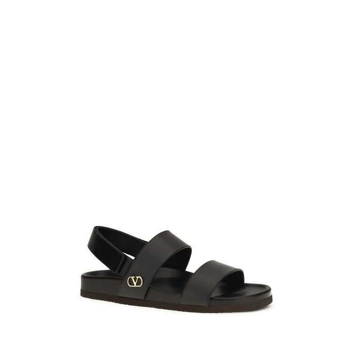 Valentino Garavani 100% Calf Leather Bos Taurus sandals in black — view 2