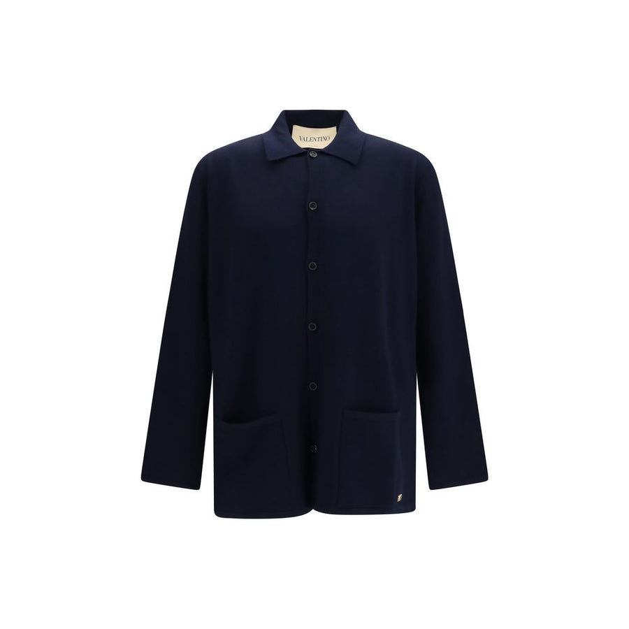 Valentino 100% Merino Wool Ovis Aries cardigan in navy