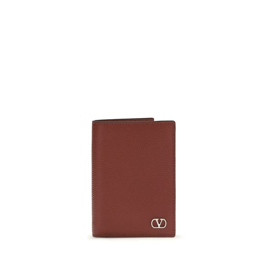 Valentino Garavani 100% Calf Leather Bos Taurus card case in brown