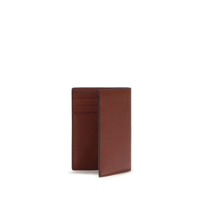 Valentino Garavani 100% Calf Leather Bos Taurus card case in brown — view 2