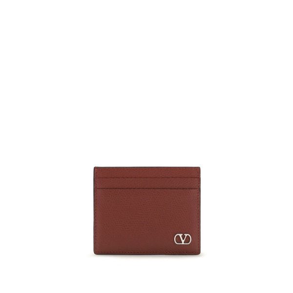 Valentino Garavani 100% Calf Leather Bos Taurus card case in brown