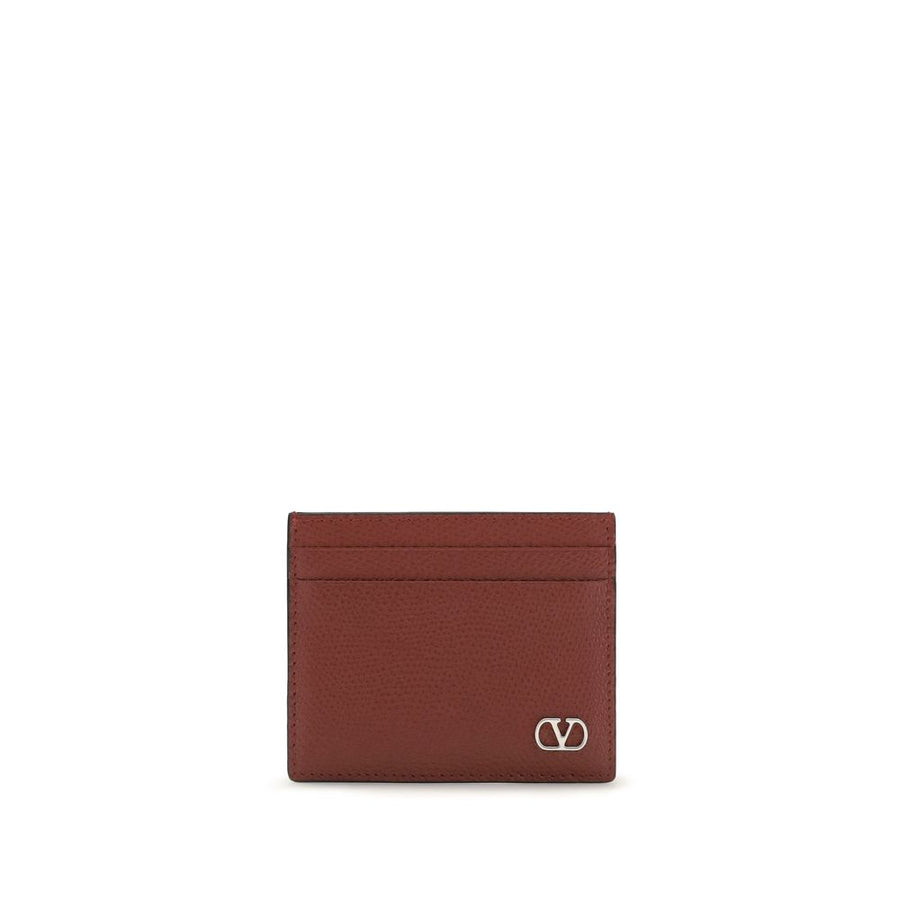 Valentino Garavani 100% Calf Leather Bos Taurus card case in brown