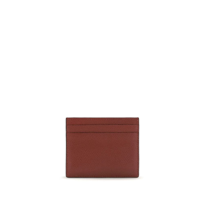 Valentino Garavani 100% Calf Leather Bos Taurus card case in brown — view 2