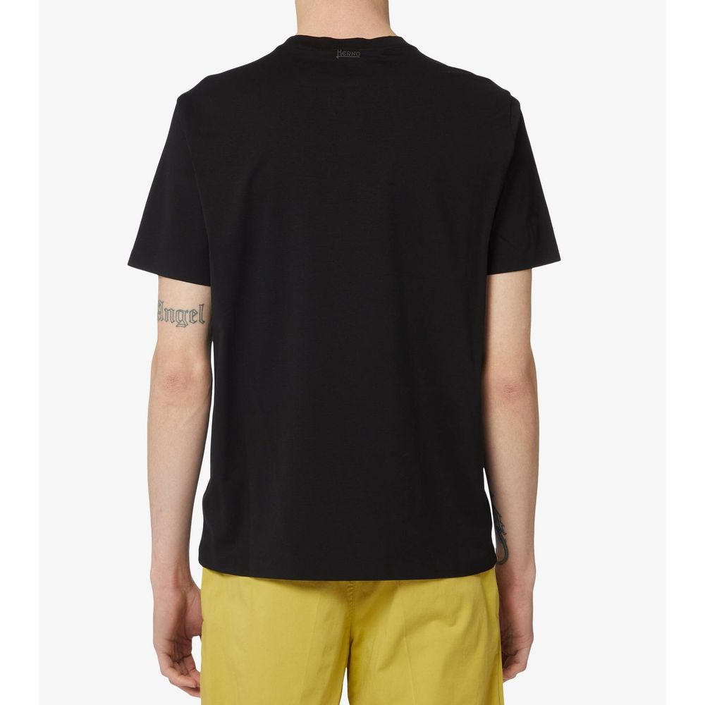 Herno 92% Cotton t-shirt in black — view 3